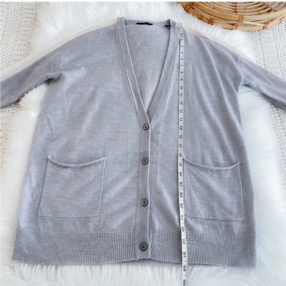 ATM Schoolboy Wool Cardigan Sweater Gray - Picture 14 of 15